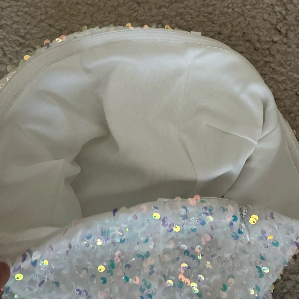 12th Tribe White Sequin Mini Dress - Picture 7 of 8